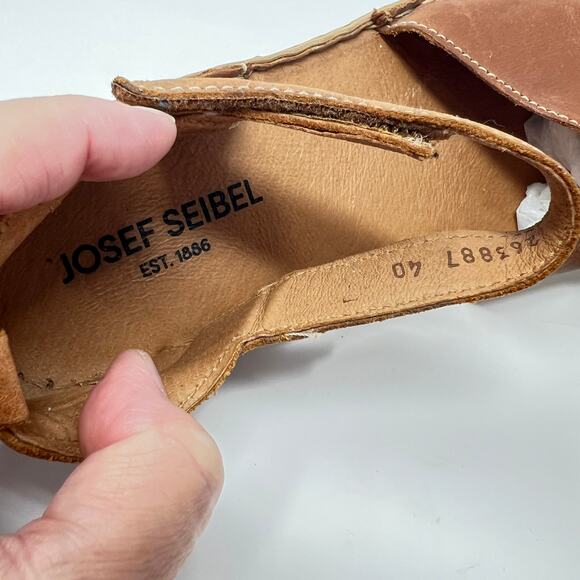 Josef Seibel Rosalie Leather Closed Toe Sandals Cognac Womens Size EU 40 US 9 - Picture 6 of 9